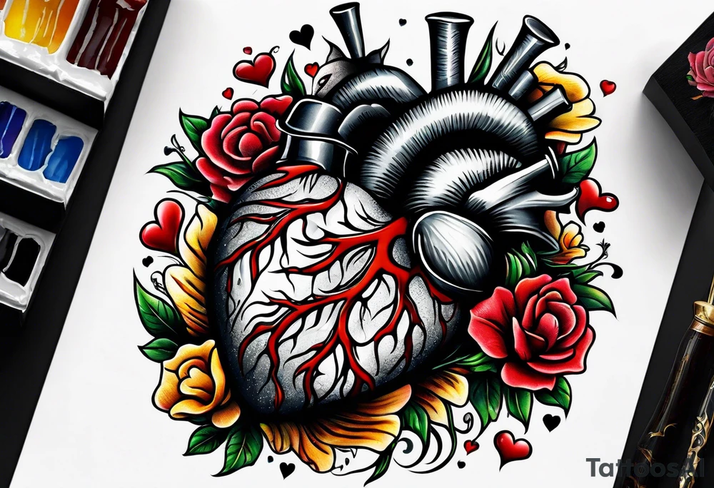 heart tattoo
“Gift from my mother
Curse from my pops” tattoo idea