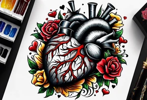 heart tattoo
“Gift from my mother
Curse from my pops” tattoo idea
