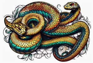 Three headed snake arm sleeve tattoo idea