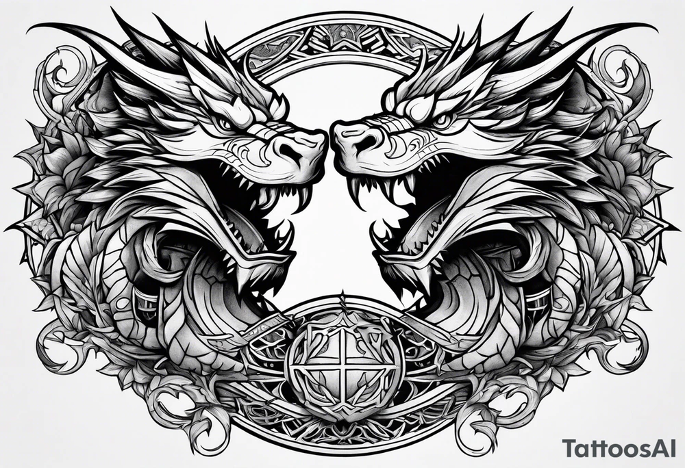 roaring dragons tattoo idea