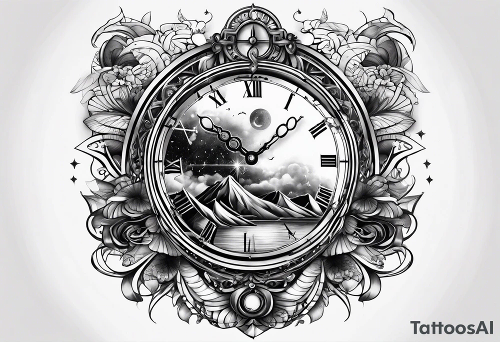 time and space tattoo idea