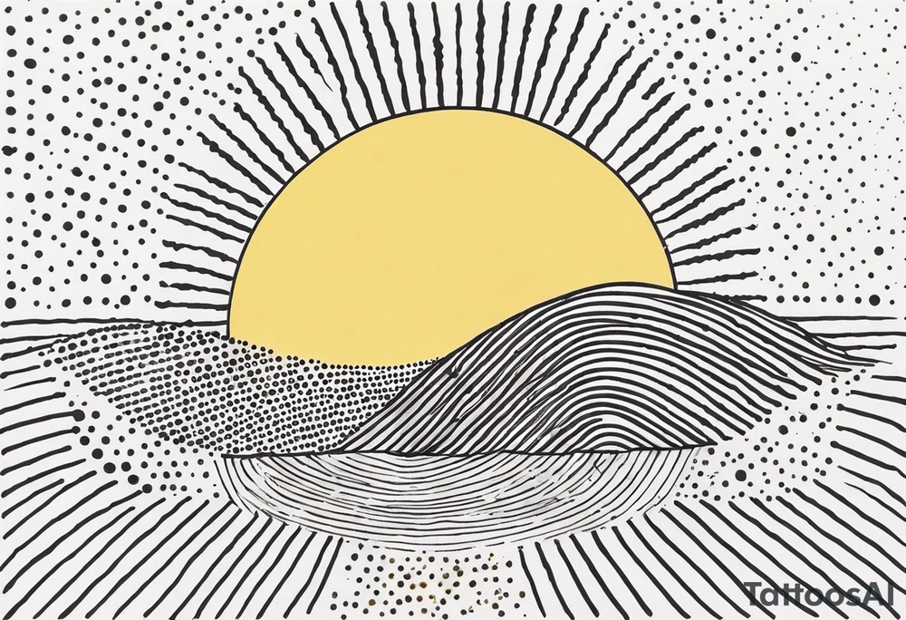 simple sunshine made of black dots with circles tattoo idea simple sunshine made of black dots with circles tattoo idea