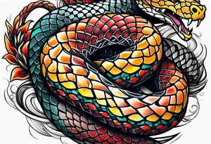 Three headed snake arm sleeve tattoo idea