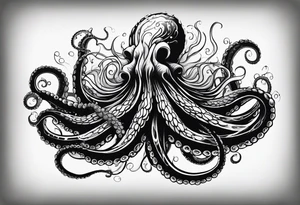 Kraken tentacles coming out of water tattoo idea
