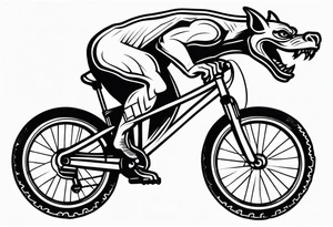 gargoyle riding a full suspension mountain bike tattoo idea