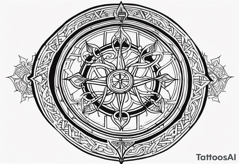 vegvisir & yggdrasill tattoo idea