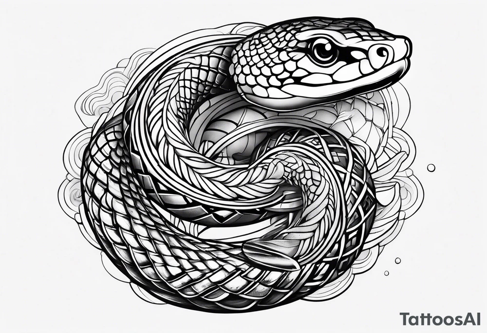 Snake scales fish tattoo idea