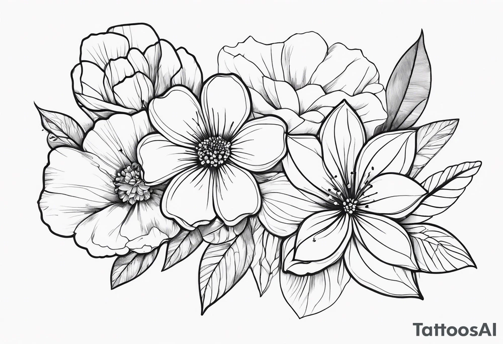 fine line  flowers tattoo idea