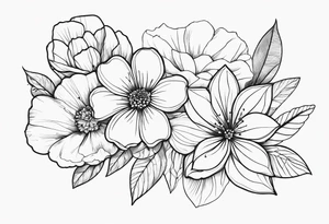 fine line  flowers tattoo idea