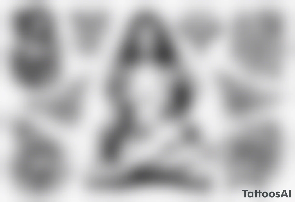 The girl sits with her legs wide open tattoo idea