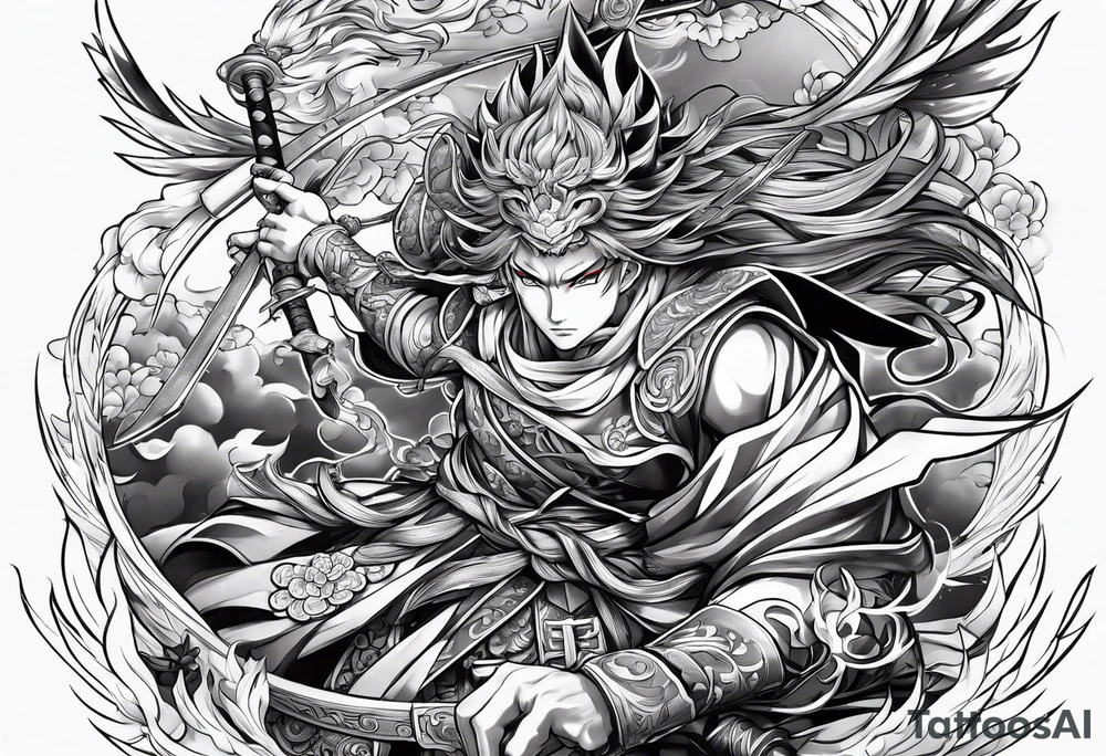 Gyutaro fighting tengen uzui tattoo idea