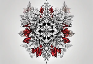 snowflake warrior, flower tattoo idea
