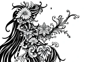mytical shaman and mytolog style ornametn with ancient rhyme tattoo idea