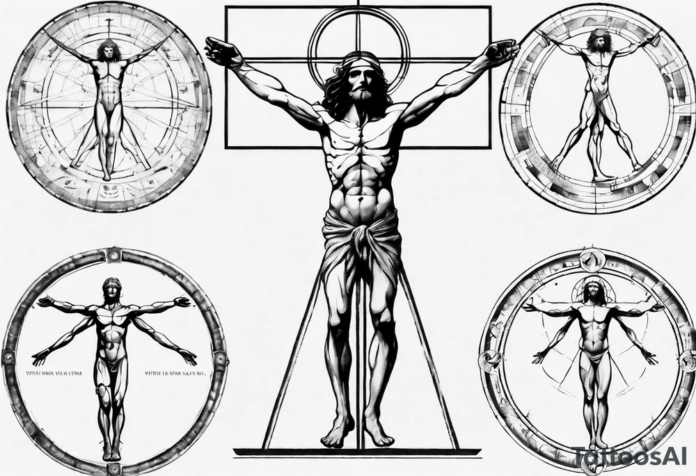 Vitruvian man tattoo idea