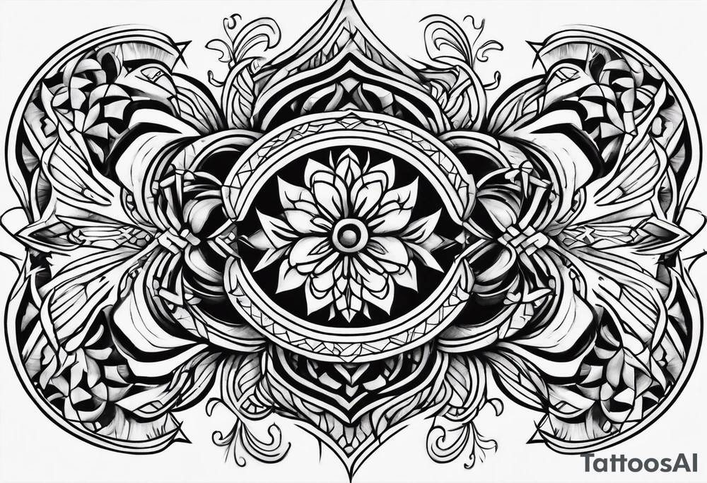 dark ornament arm tattoo idea