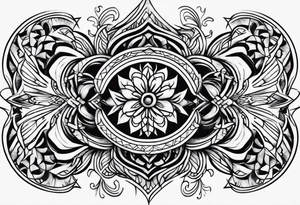 dark ornament arm tattoo idea