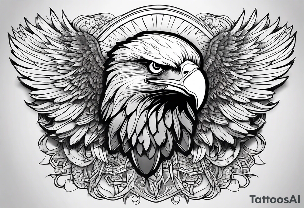an eagle with six wings tattoo idea