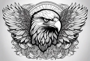 an eagle with six wings tattoo idea