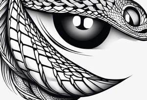 simple snake with blue eyes tattoo idea