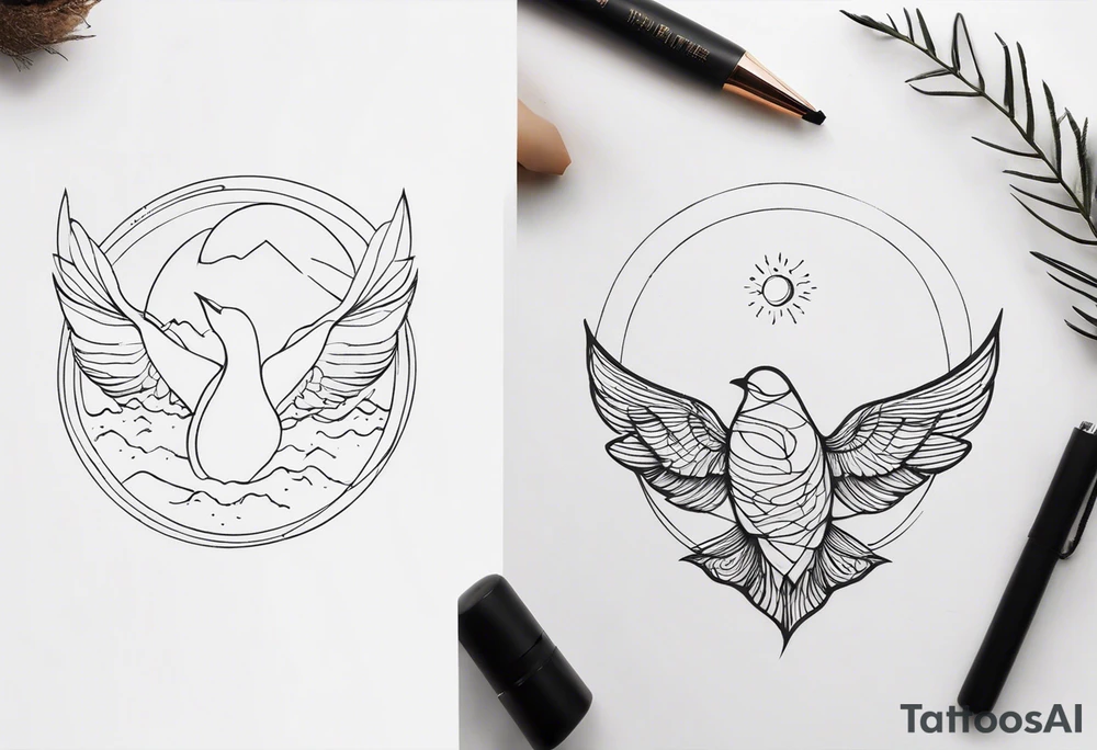 Create a fine-line tattoo design, realistic and minimalist, capturing the journey of life through different stages. The design should represent:

Birth as a starting point.
Adolescence, symbolizing the desire to grow quickly.
Adulthood, showing the desire to slow down or pause.
Old age, reflecting the longing to go back in time.
Use simple, thin lines to represent each stage with subtle, yet meaningful transitions between them. Keep the overall design sleek and original, evoking deep reflection on life's stages without being overly complex. tattoo idea