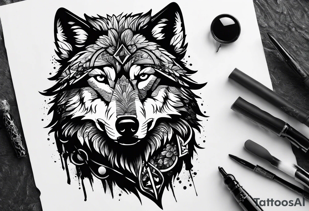 Badass wolf wearing sunglasses
Dark woods
Mountain peaks tattoo idea