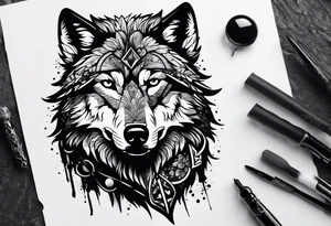 Badass wolf wearing sunglasses
Dark woods
Mountain peaks tattoo idea