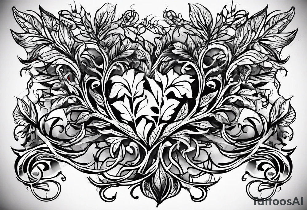 chest vines coming out of skin veins. for chest and stomach  and abs only. no leaves just vines tattoo idea