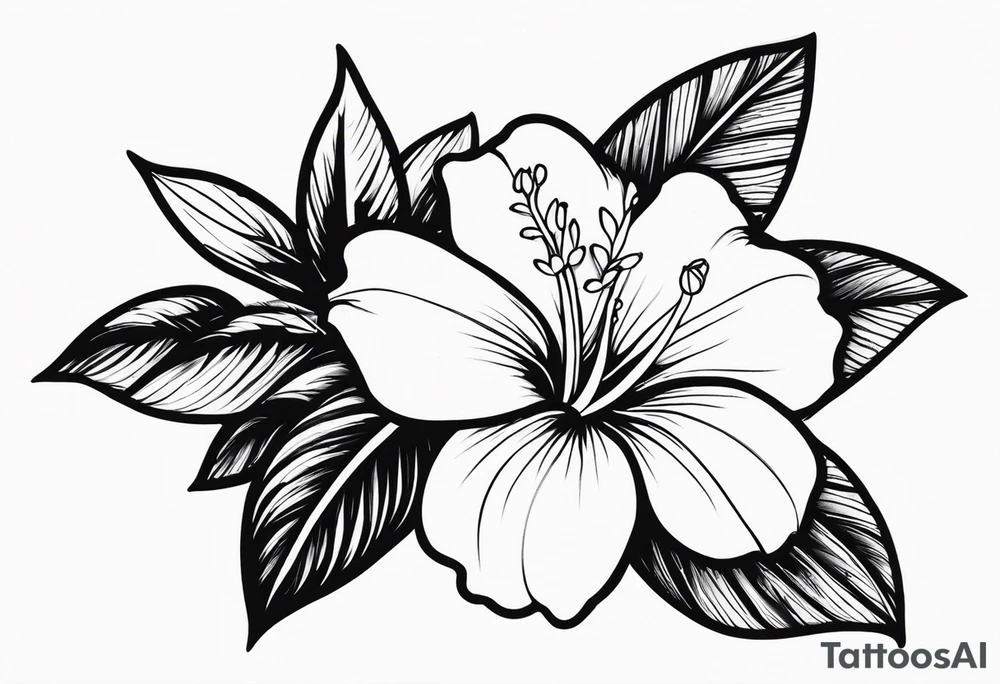 hawaiian flower tattoo idea