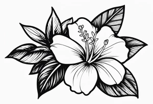 hawaiian flower tattoo idea