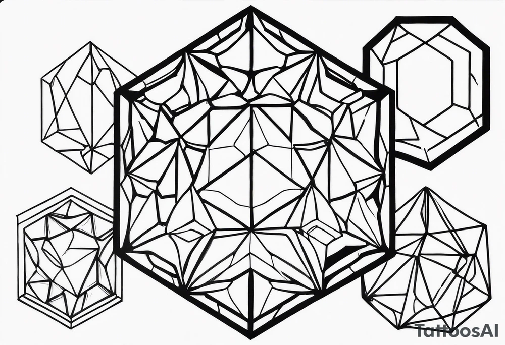 Crystal hexagons tattoo idea