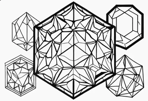 Crystal hexagons tattoo idea