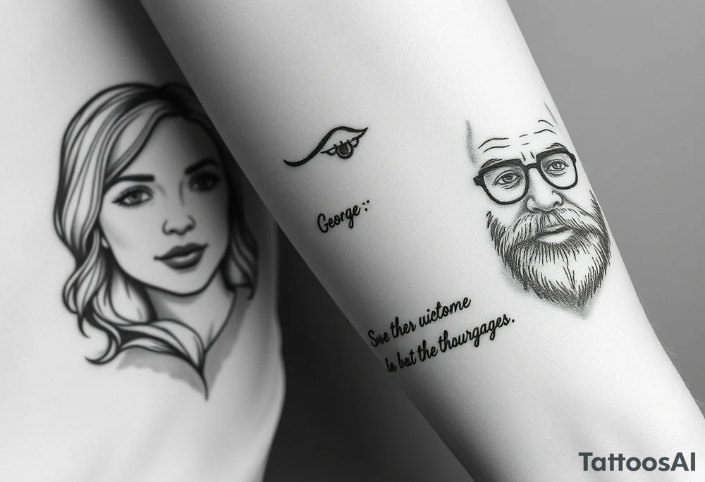 A full selves with my grandparents name Anne, Nora, George and add this bible verse Joshua 1:9: "Be strong and courageous. Do not be afraid; do not be discouraged, for the Lord your God will be with you wherever you go tattoo idea
