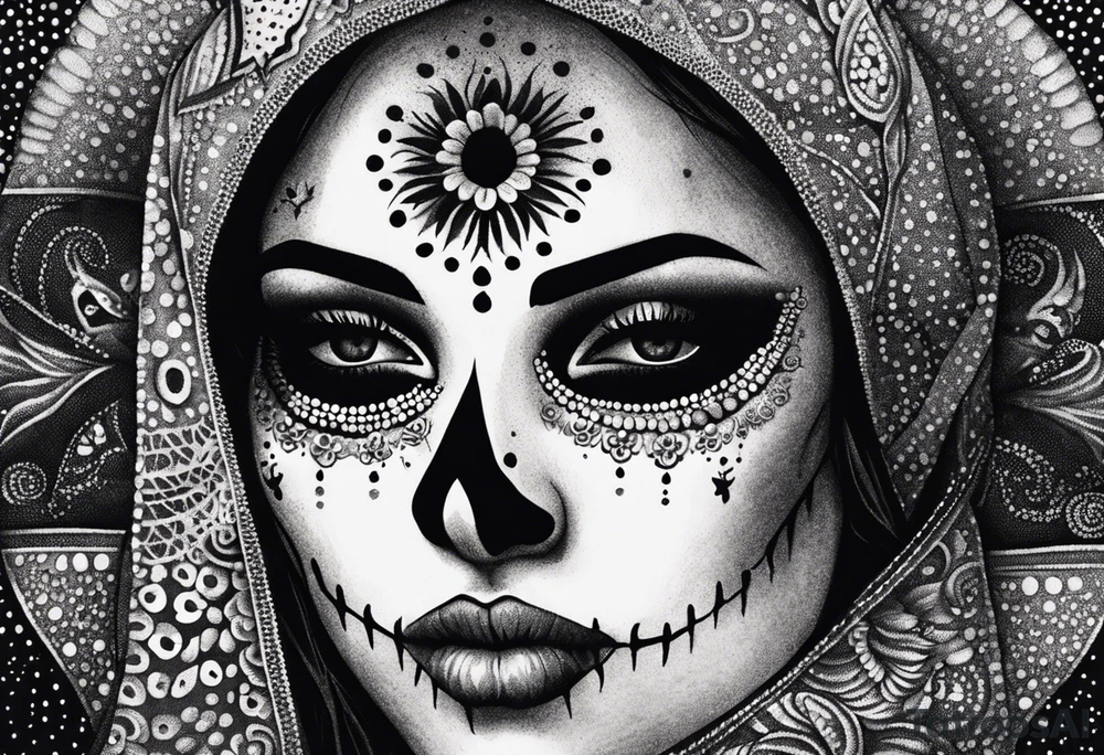 Mexico day of dead tattoo idea