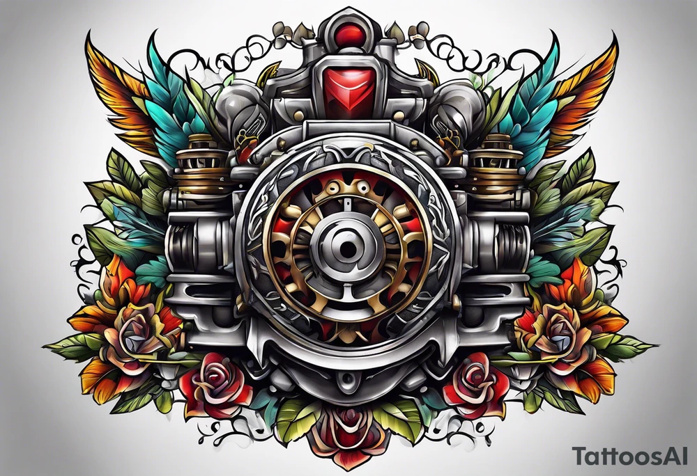 engine tattoo tattoo idea