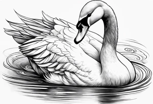 Beautiful swan tattoo idea