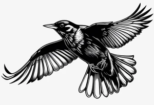 Redwing Blackbird in flight 
for Back tattoo idea
