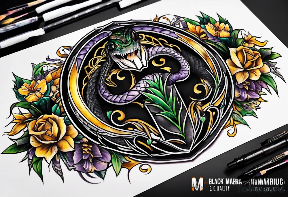 black mamba logo tattoo idea