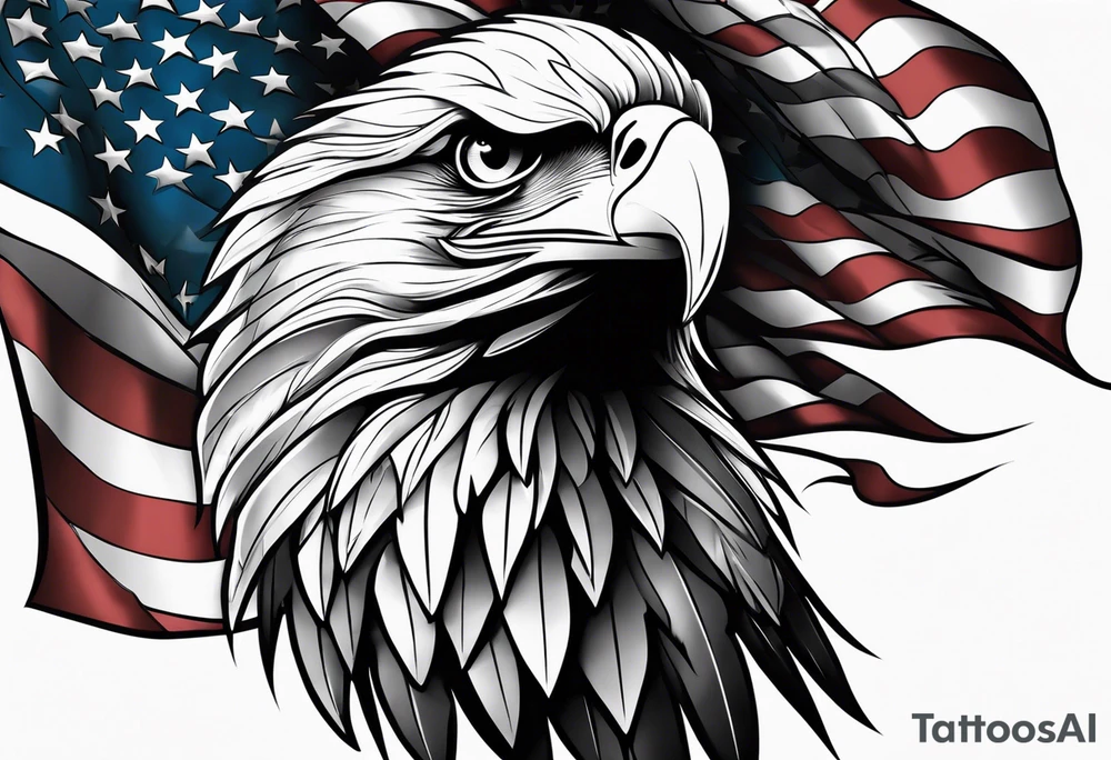 American flag eagle tattoo idea