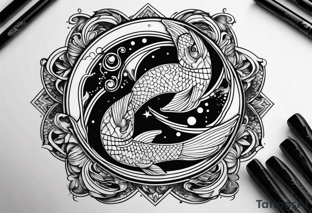 masculine pisces with yin and yang tattoo idea tattoo idea