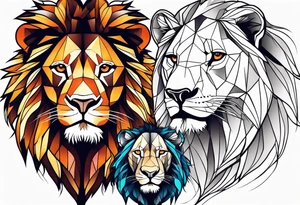 lion and lioness tattoo idea