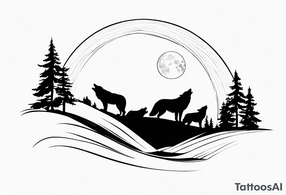 Howling Wolf Pack tattoo idea