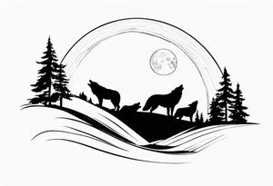 Howling Wolf Pack tattoo idea