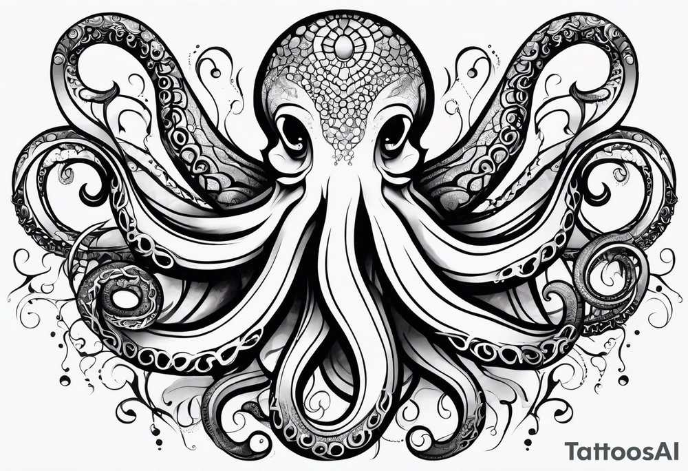 abstract octopus tattoo idea