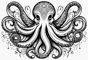 abstract octopus tattoo idea