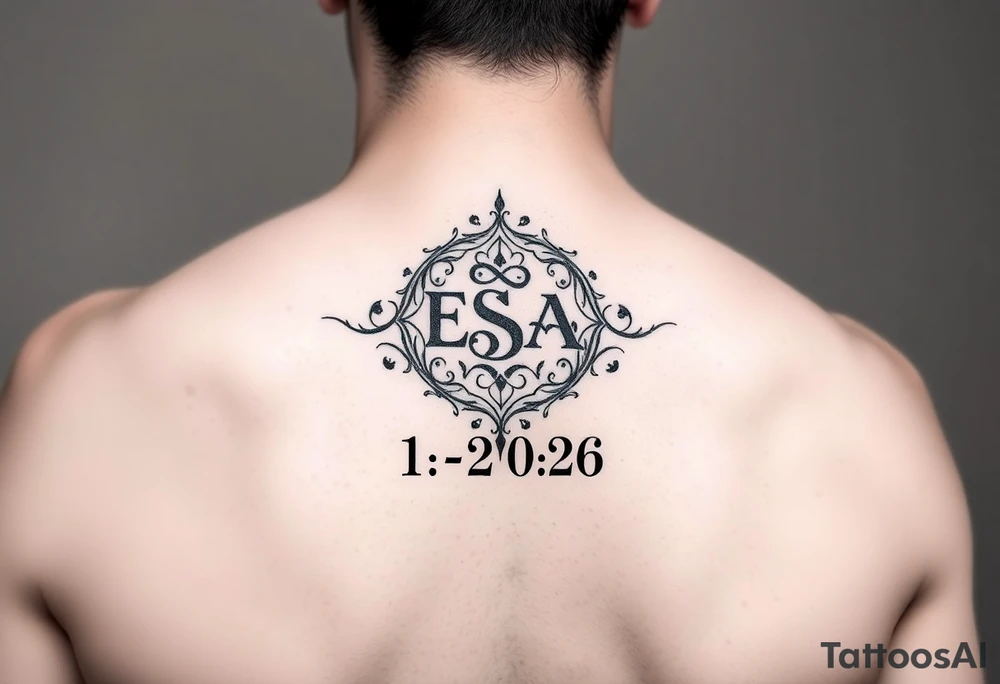 Soul mate symbol with ESA & CSA that a wedding date 1-62026 tattoo idea