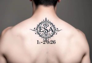 Soul mate symbol with ESA & CSA that a wedding date 1-62026 tattoo idea