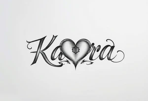 The name Kara with a heart tattoo idea