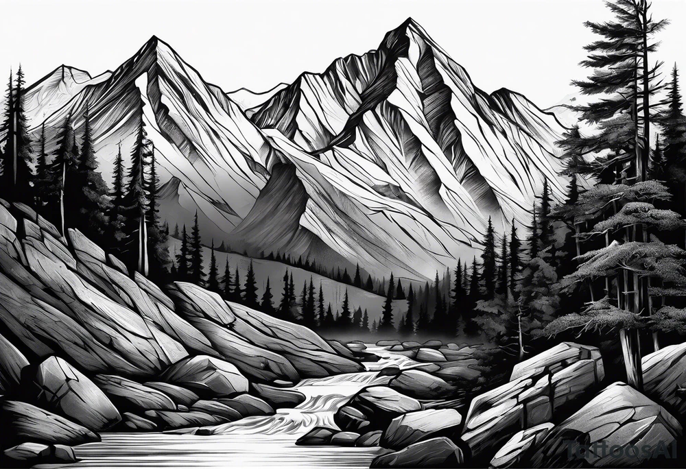 Jeremiah 1:19 tattoo with a mountain tattoo idea