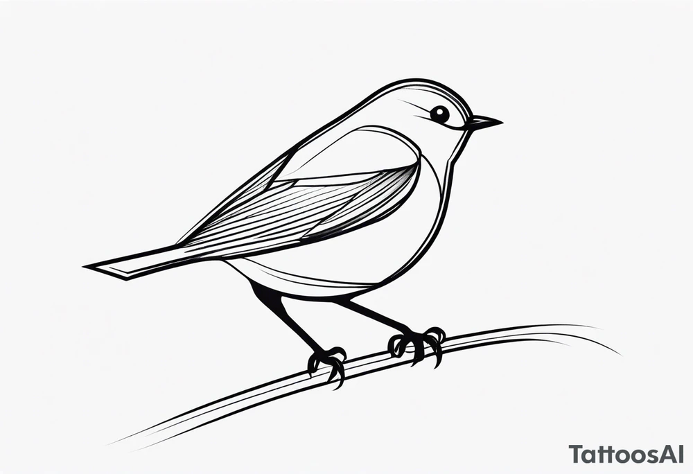 small bird minimal lines tattoo idea