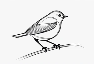 small bird minimal lines tattoo idea